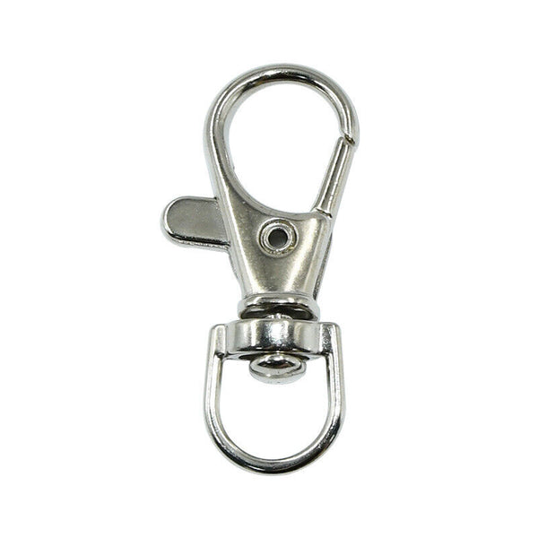 100pcs Swivel Lobster Clasp Clips Hook Alloy Key Ring Split Keychain Durable Diy