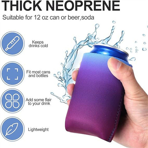 UP 32PCS Slim Can Cooler Sleeves Beer Can Coffee Cup Sleeve Reusable Cup Cover