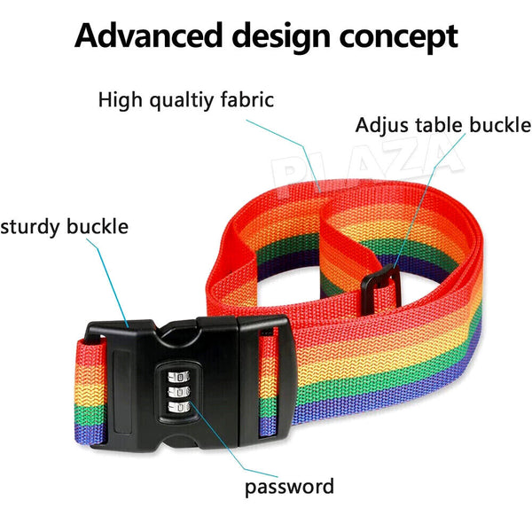 Suitcase Secure Lock Safe Nylon Packing Belt Luggage Strap Code Password Travel - Lets Party