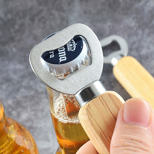 10pcs Wood Wooden Handle Bottle Opener Beer Wine Cap Opening Open Tools AU NEW
