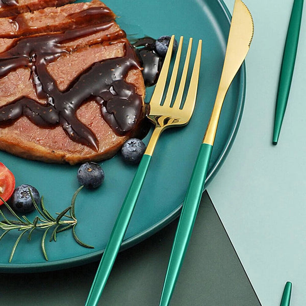 4pcs Cutlery Set Stainless Steel Spoon Fork Knife Chopsticks Kit Travel Gift