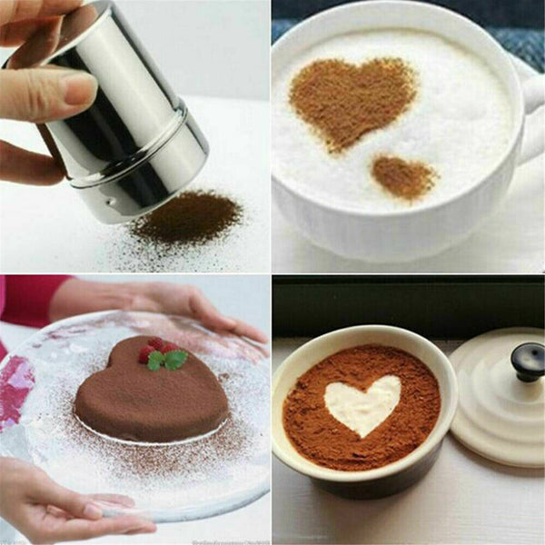 Sugar Cocoa Coffee Shaker Flour Duster Chocolate Powder 16pcs Decor Stencils AU