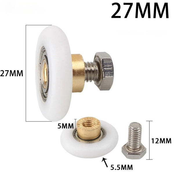 4pcs Shower Room Pulley Bathroom Sliding Glass Door Wheels Nylon-Copper Roller