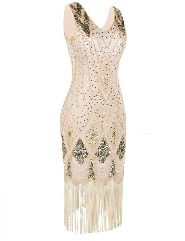 Ladies 1920s Roaring Flapper | Sequin Gatsby Costume | 20's Fancy Dress