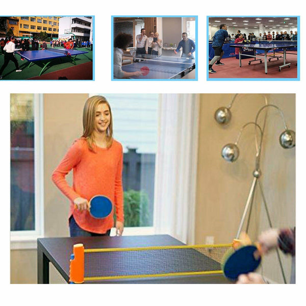 Table Tennis Kit Ping Pong Retractable Net Rack Portable Sports Training Indoor
