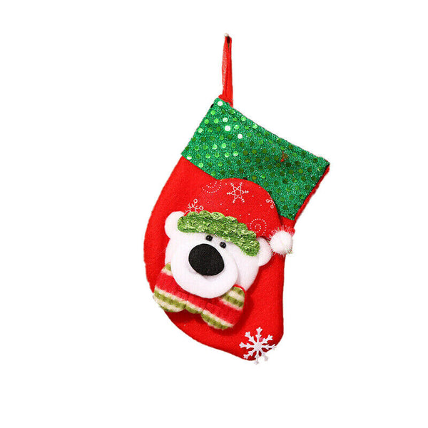 Christmas Stocking Socks Ornament Xmas Tree Party Hanging Gift Candy Bags Decor