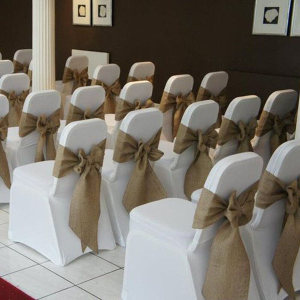 Burlap Hessian Fabric Chair Sash Table Runner 2.4m Long Vintage Wedding Party AU