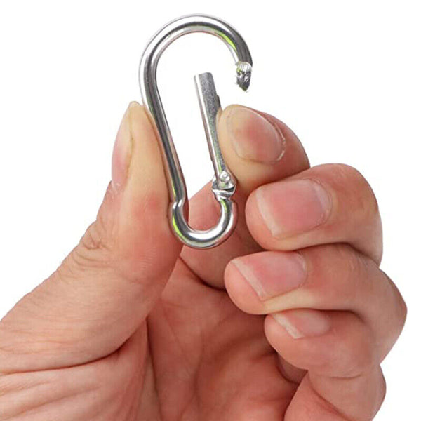 10Pcs Stainless Steel Snap Hook Carabiner Ring Screw Keychain Clip for Camping