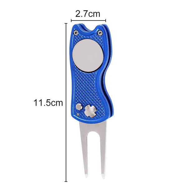 Steel Divot Repair Tool Cleaner Pitch Putting Golf Groove Pitchfork Ball Fork