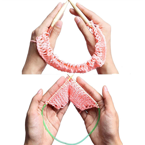 18PCS/Set 120CM Tube Carbonized Circular Bamboo Knitting Needles Yarn Tools AU