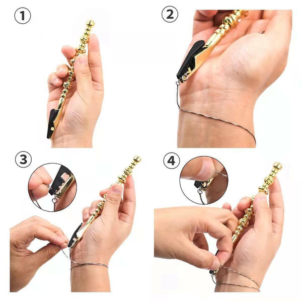 2pcs Bracelet Helper Jewellery Tool Gold Clip Aids Metal Helping Hand Fastener