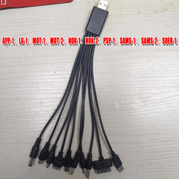 10 in 1 USB Universal Multi Pin Charger Cable USB Phone Charging Adapter Cord AU
