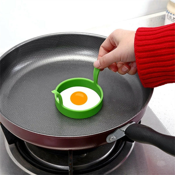 4/8X Silicone Egg Rings Tools Kitchen Fried egg Pancake Handles Non Stick Baking - Lets Party
