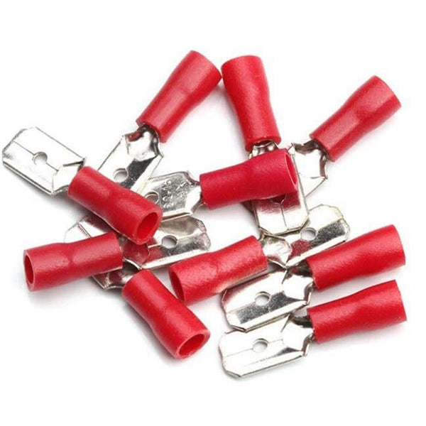 100PCS Insulated Spade Crimp Terminal Kit Cable Electrical Wire Splice Connector