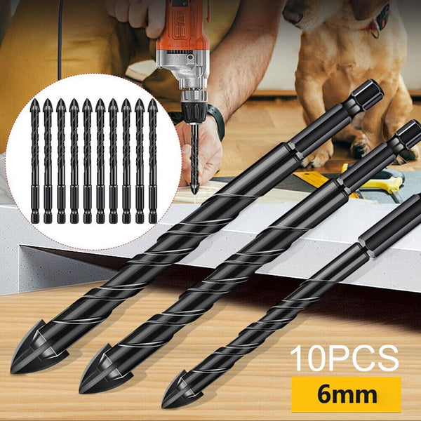 60X 6mm Tile Porcelain Drill Bit Marble Ceramic Glass Brick Shank Hex Spear Head