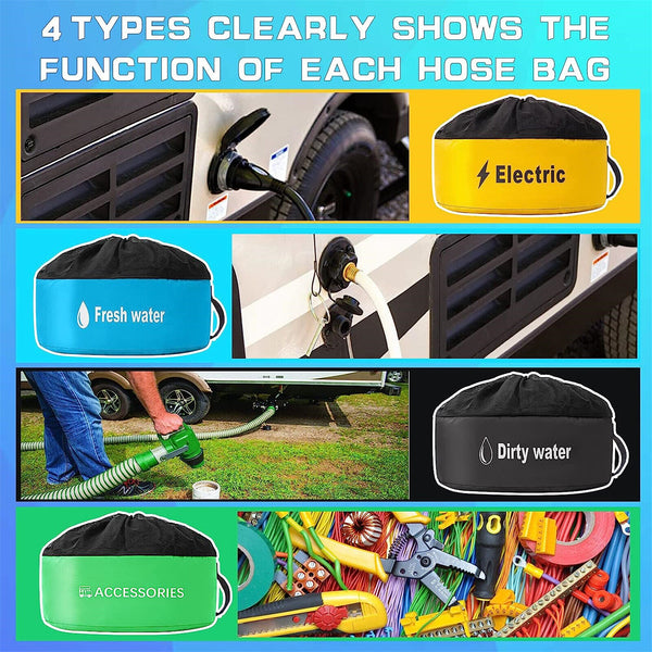Hose Bag Caravan Camping RV Cable Organizer Water Hose Electrical Cords Storage