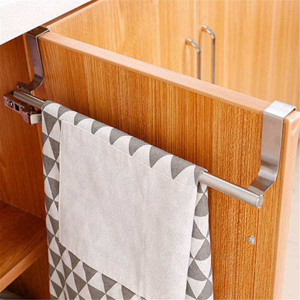 Over Door Tea Towel Holder Rack Kitchen Bathroom Rail Cupboard Hanger Bar Hook A