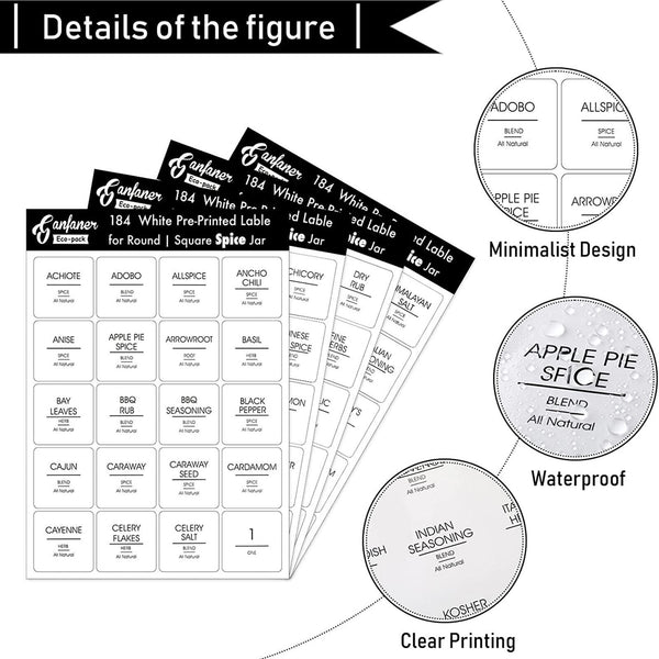 368 Jar Labels Stickers Decals Stickers Herb Spice Storage Pantry Kitchen Labels