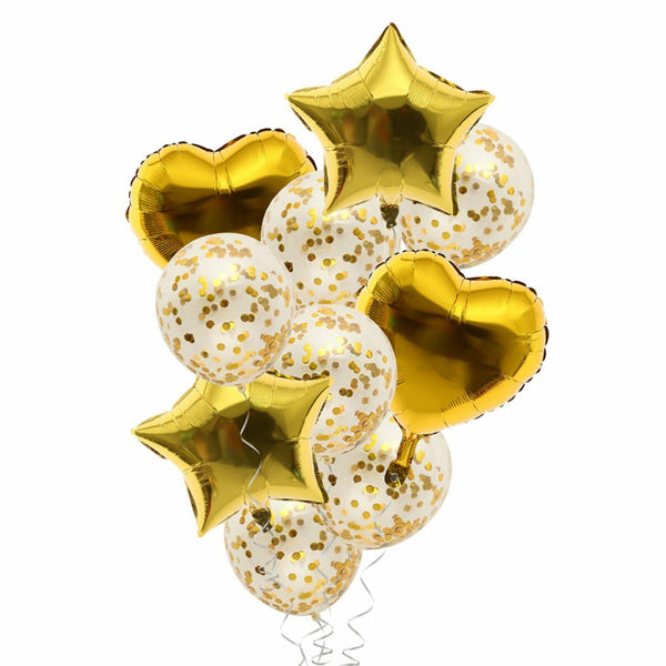 10-24pcs Balloon Set Foil Balloons Latex Confetti Balloon Party Birthday Wedding