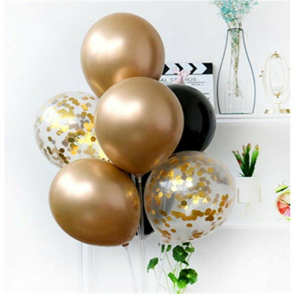 10X Confetti Metallic Chrome Retro Balloons Set Wending Birthday Decor Balloon