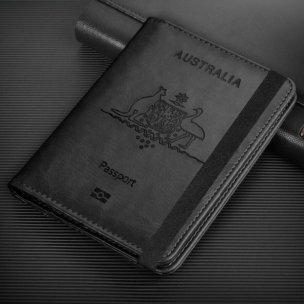 Travel Passport ID Wallet Holder Cover RFID Blocking Card Case Cover PU Leather - Lets Party