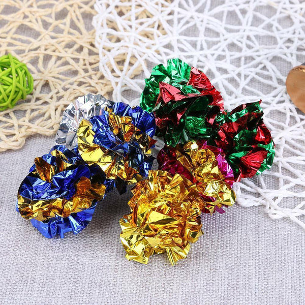 Cat Crinkle Balls Kitty Fun Toy Interesting Crinkly Sounds Soft New AU