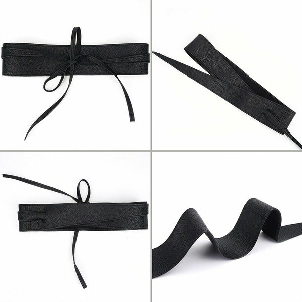 Wide Waist Belt Leather Waistband Wrap Around Elastic Band Cinch Women StretchAU