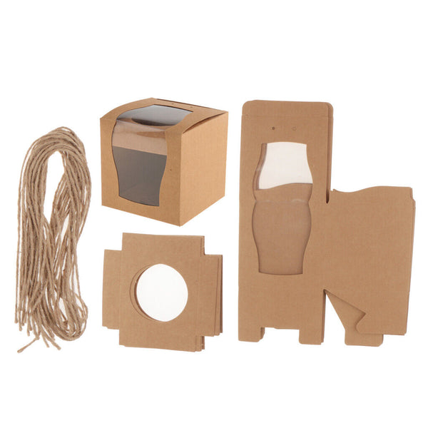 12pcs Cupcake Boxes Xmas Party Single Cake Packaging Gift Box Window Face