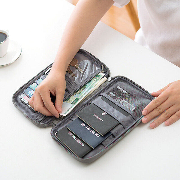 Waterproof Passport Holder Travel Document Wallet RFID Bag Family Case Organizer