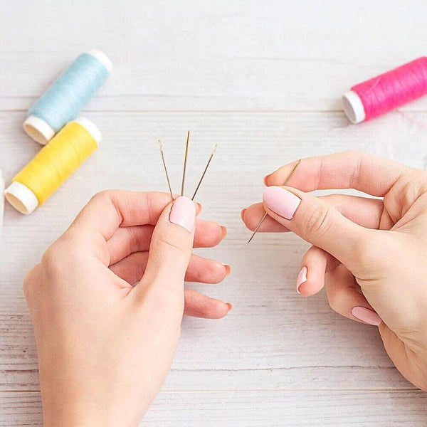 Stainless Steel Self-threading Needles Opening Hand Sewing Needles Darning Set