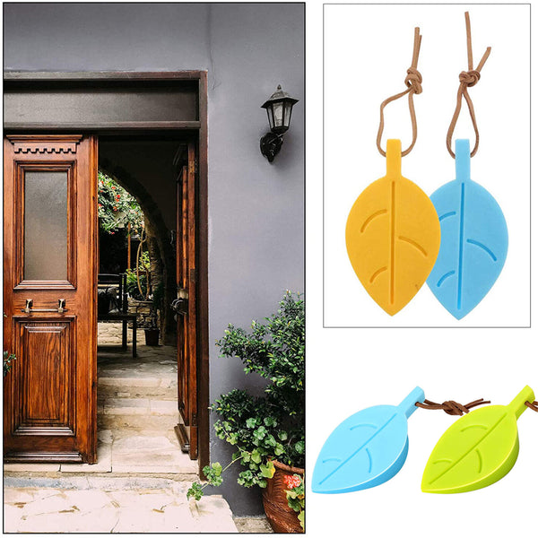 4 Pcs Silicone Rubber Door Stop Stoppers Children Anti-Folder Door Leaves Shape - Lets Party
