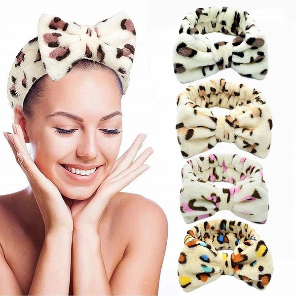 Bow Beauty Head Band Thick Makeup Shower Cute Spa Hair Band Striped Soft Bath AU