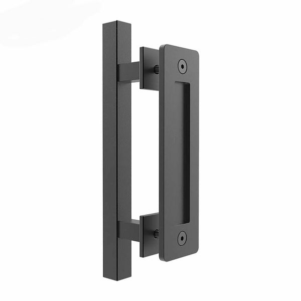 12''Barn Door Handle Black Embedded Translation Wooden Door Interior Door Handle