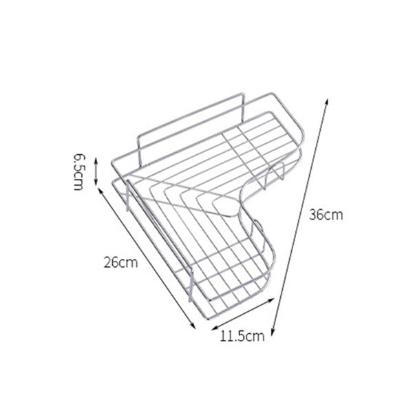 Bathroom Stainless Steel Shower Caddy Corner Storage Shelf Holder Rack Organiser
