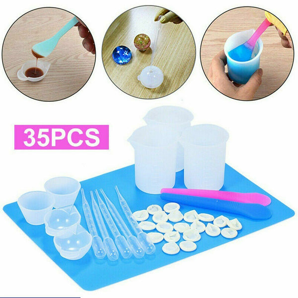 36x DIY Silicone Mixing Measuring Cups UV Resin Mold DIY Casting Jewelry Tool AU
