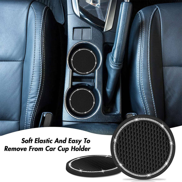 4X Anti-Slip Insert Coaster Bling Rhinestone Pads For Car Auto Cup Holder New AU