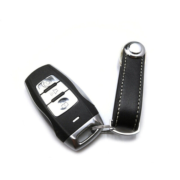 Men Leather Smart Key Holder Organizer Clip Compact Folder Keychain Brown Black