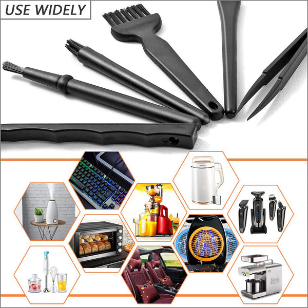 6X Anti-Static Keyboard Cleaning Kit Black Plastic Laptop PC Dust Cleaner Brush