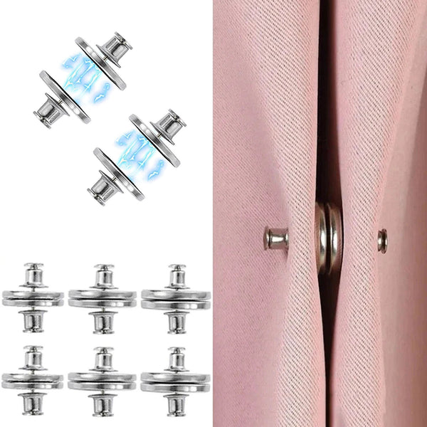 3/6 Pairs Detachable Home Magnet Buckle Curtain Button Clip Prevention Button AU
