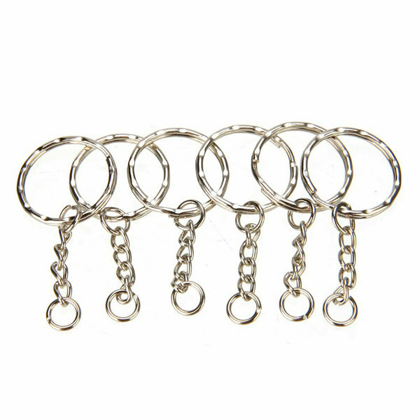 Bulk Split Metal Key Rings Keyring Blanks With Link Chains For DIY Craft