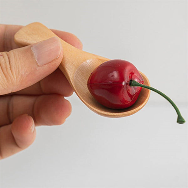 Mini Wooden Spoon Kitchen Spice Spoon Small Short Condiment Spoons Scoop