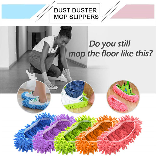 2PCS Mop Slipper Lazy Floor Polishing Cleaning Sock Shoe Mopping Slipper Cover