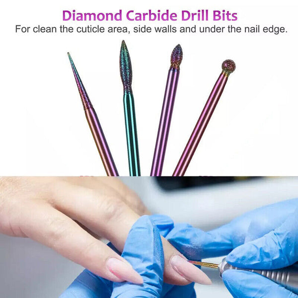 16x Ceramic Nail Drill Bits File Acrylic Manicure Pedicure Tools