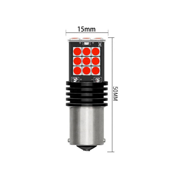 2X NEW BAY15D 1157 P21/5W RED 24 SAMSUNG LED BRAKE STOP TAIL LIGHT BULB GLOBE