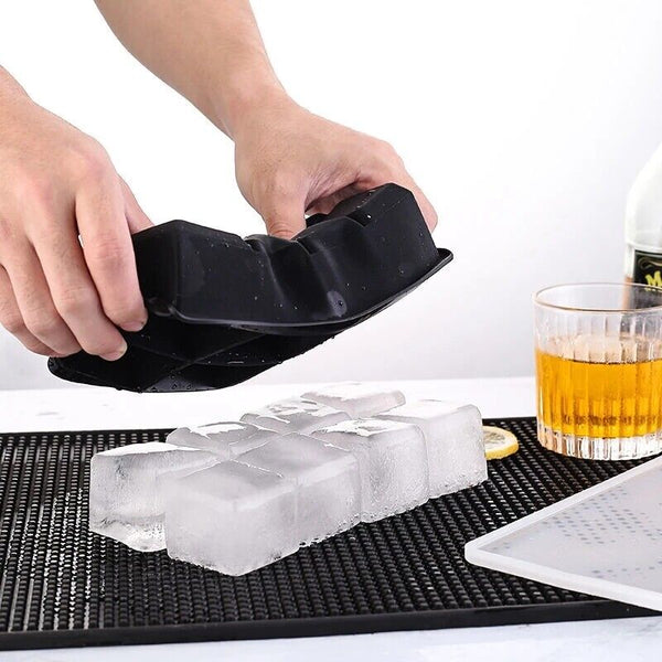 Grids Silicone Ice Cube Tray Large Mould Mold Giant Maker Square Black