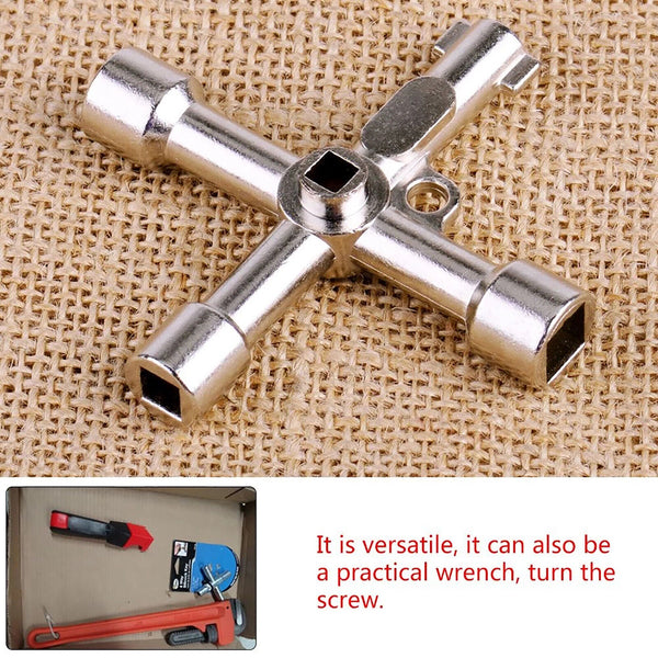 3PCS Universal Cross Train Electrical Cabinet Elevator Key Triangle Square Tool