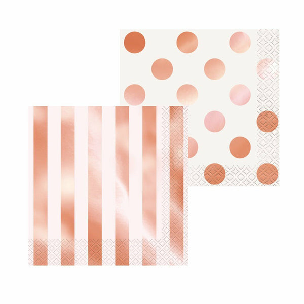 Foil Metallic Rose Gold Stamped Paper Plates Table Cloth Napkins Tissue Christma