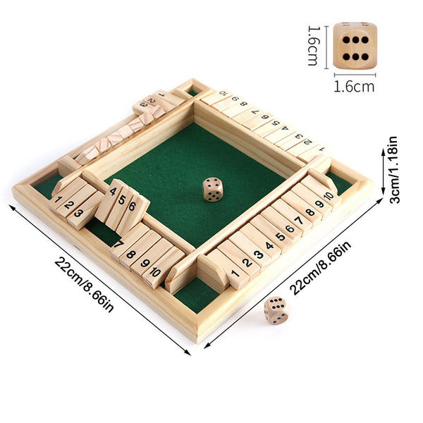 New Shut the Box Game Wooden Board Number Drinking Dice Toy Family Traditional