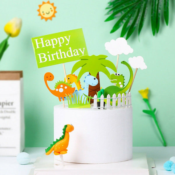 11X Dinosaur Cake Topper Dinosaurs Cupcake Birthday Party Cake Decor Kids Fun