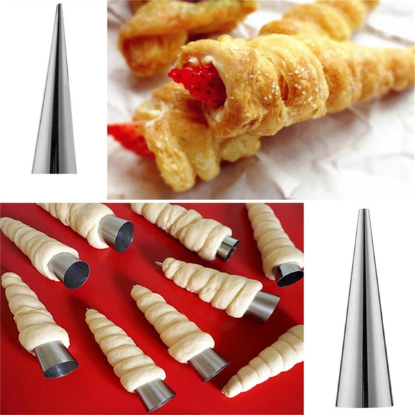 Steel Pastry Cream Horn Molds Conical Tube Cone Pastry Roll Horn Mould